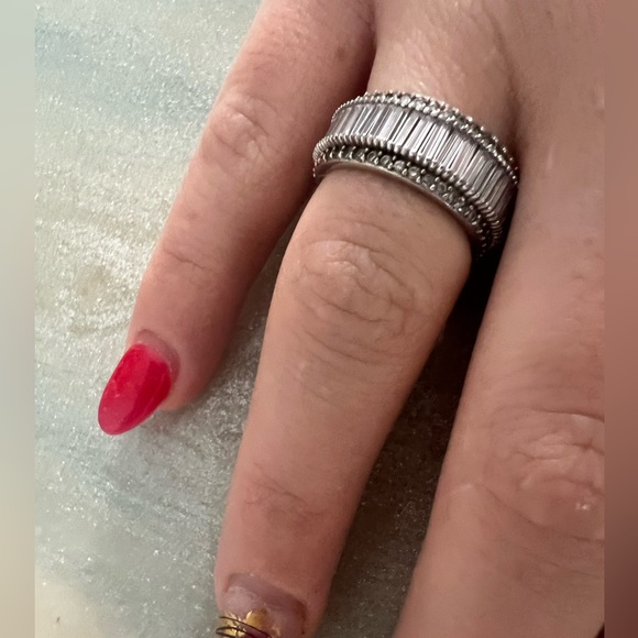Sterling silver and baguette ring - Picture 2 of 4
